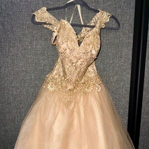 Champagne Gold Cocktail Dress - Size M